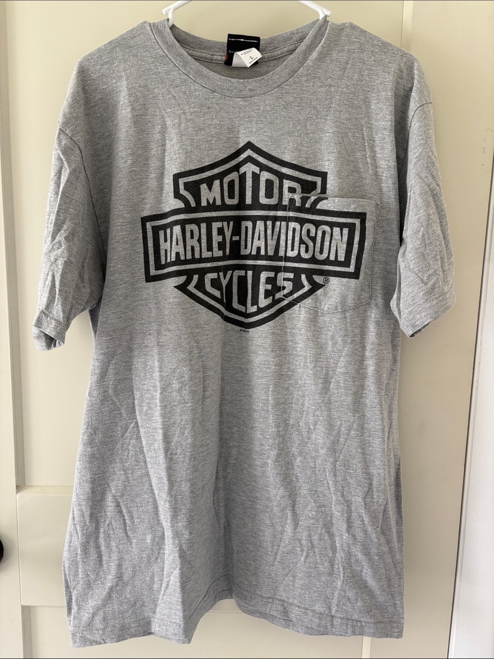 Harley-Davidson Gray Short Sleeve Tee with Black Bar & Shield Logo